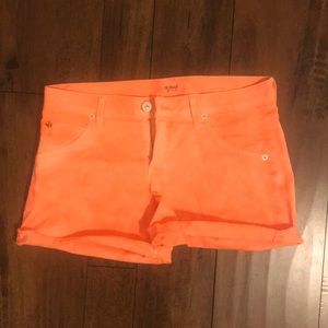 Bright orange shorts